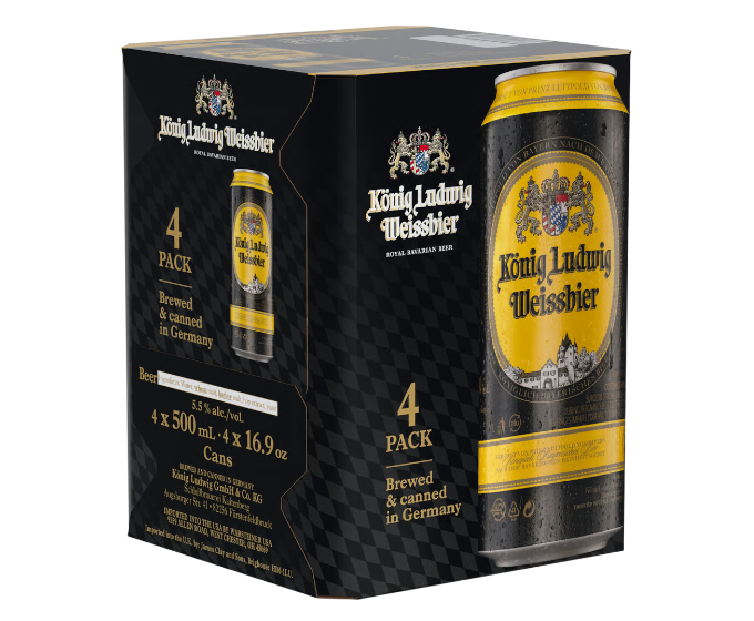 Warsteiner Konig Ludwig Weissbier 16.9oz 4-Pack Can