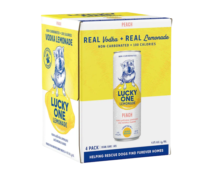 Lucky One Lemonade Peach 12oz 4-Pack Can (DNO)