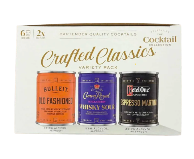 Bulleit/Crown/Ketel 100 ml Crafted Classics Variety 6-Pack Can