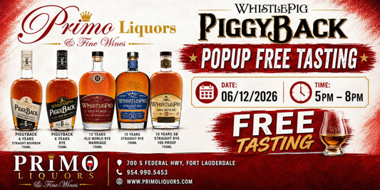 🥃 WhistlePig PiggyBack Popup Free Tasting at Primo Liquors 🍷