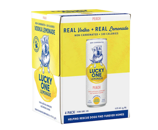 Lucky One Lemonade Peach 12oz 4-Pack Can