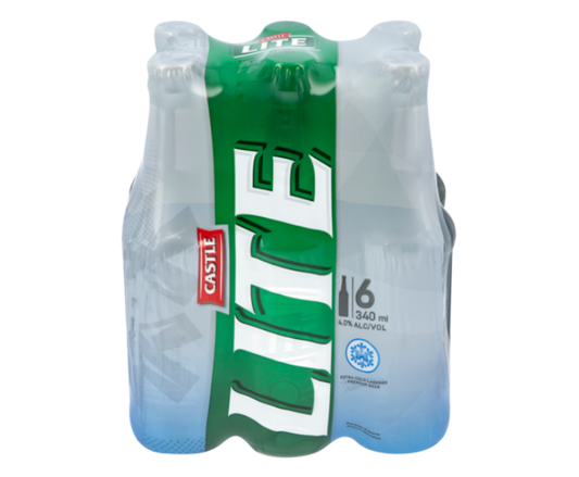 Castle Lager Lite 6-Pack Bottle - Beer at Primo Liquors Fort Lauderdale