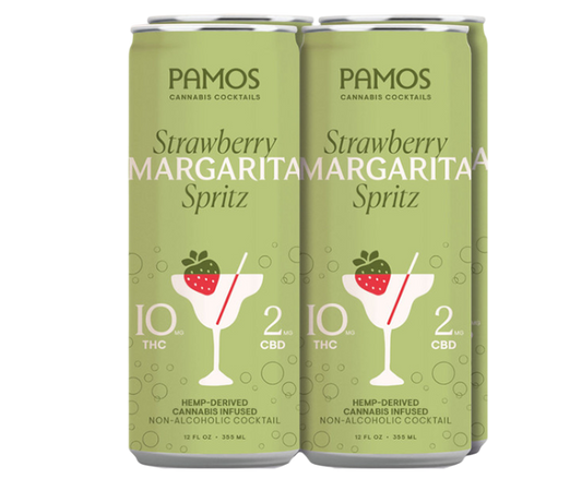 Pamos THC 10mg Strawberry Margarita Spritz 12oz 4-Pack Can
