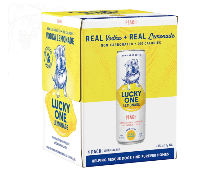 Lucky One Lemonade Peach 12oz 4-Pack Can