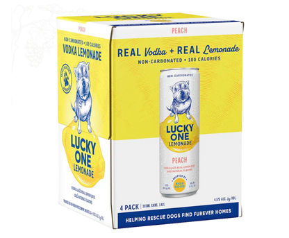 Lucky One Lemonade Peach 12oz 4-Pack Can