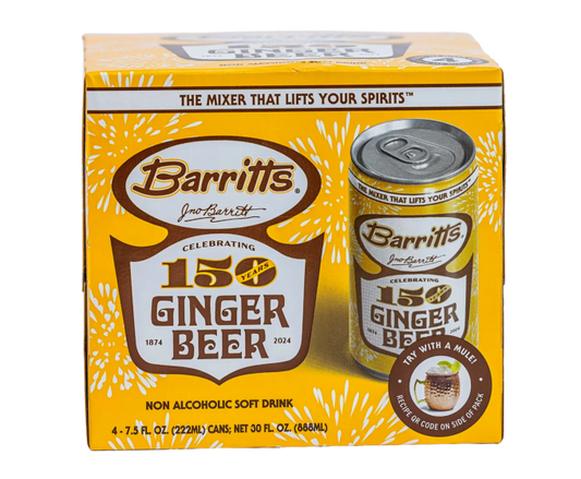 Barritts Ginger Beer 7.5oz 4-Pack Can - Soft Drinks at Primo Liquors Fort Lauderdale