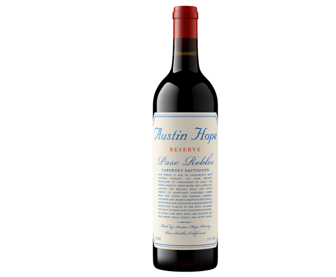 Austin Hope Reserve Cabernet Sauv 2021 750ml (Scan Correct Item)