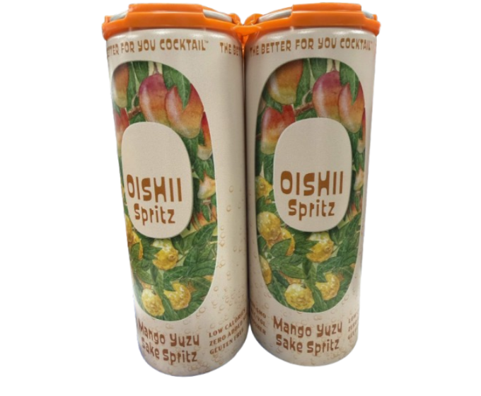 Oishii Sake Spritz Mango Yuzu 12oz 4-Pack Can