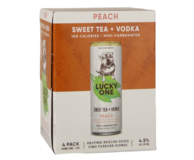 Lucky One Peach Sweet Tea Vodka 12oz 4-Pack Can (DNO)