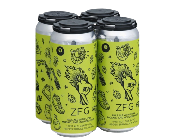 Hidden Springs Ale Works ZFG 16oz 4-Pack Can