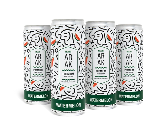 Miami Arak Watermelon Hard Seltzer 12oz 4-Pack Can